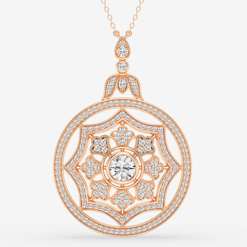 Round Lab Grown Diamond Vintage Pendant