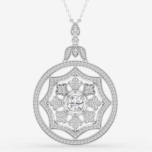 Round Lab Grown Diamond Vintage Pendant