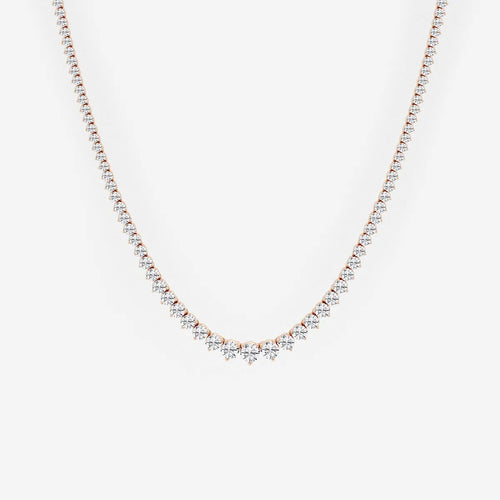 Round Lab Grown Diamond Graduated Riviera Necklace