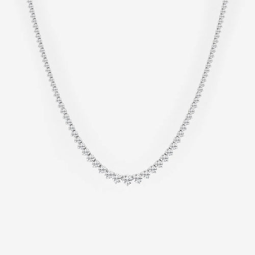 Round Lab Grown Diamond Graduated Riviera Necklace