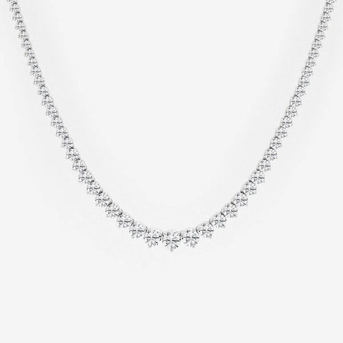 Round Lab Grown Diamond Graduated Riviera Necklace