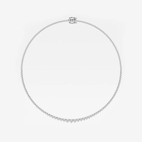 Round Lab Grown Diamond Graduated Riviera Necklace
