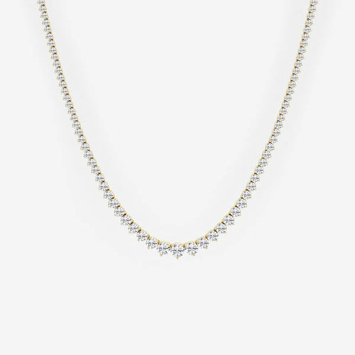 Round Lab Grown Diamond Graduated Riviera Necklace