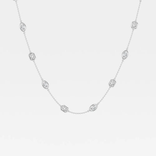 Marquise and Emerald Lab Grown Diamond Station Necklace