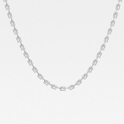 Emerald Lab Grown Diamond East West Link Necklace