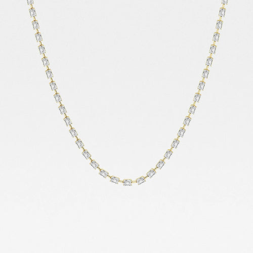 Emerald Lab Grown Diamond East West Link Necklace