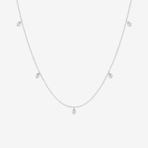Pear Lab Grown Diamond Dangle Necklace with Adjustable Chain