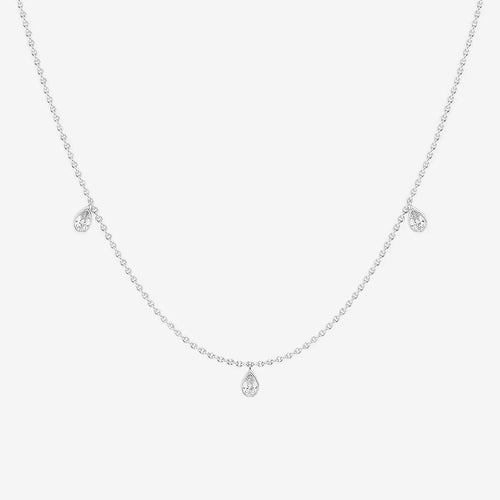 Pear Lab Grown Diamond Dangle Necklace with Adjustable Chain