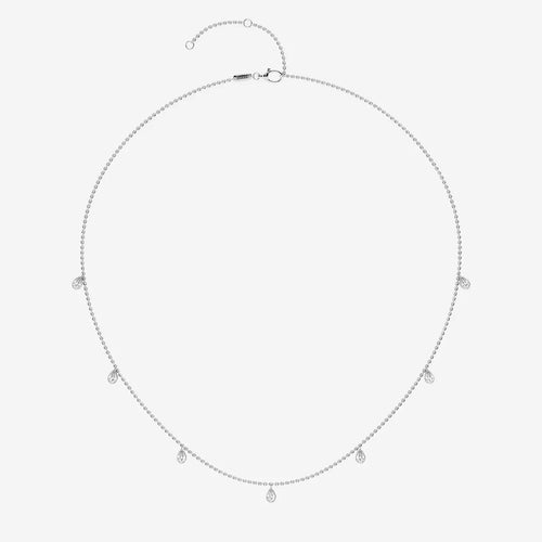 Pear Lab Grown Diamond Dangle Necklace with Adjustable Chain