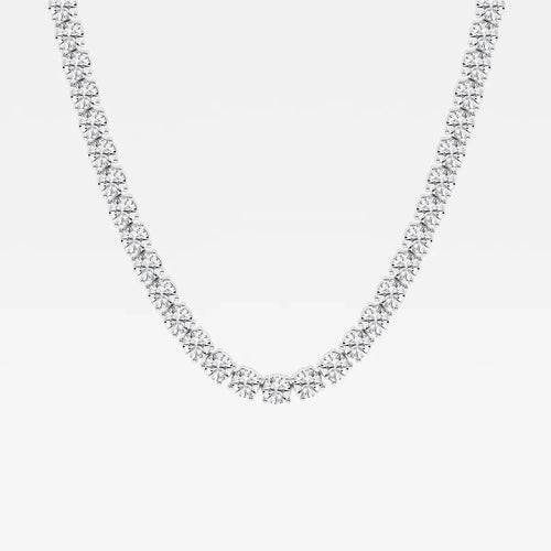 Round Lab Grown Diamond Tennis Necklace