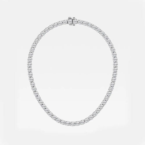 Round Lab Grown Diamond Tennis Necklace