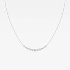 Round Lab Grown Diamond Curved Center Necklace
