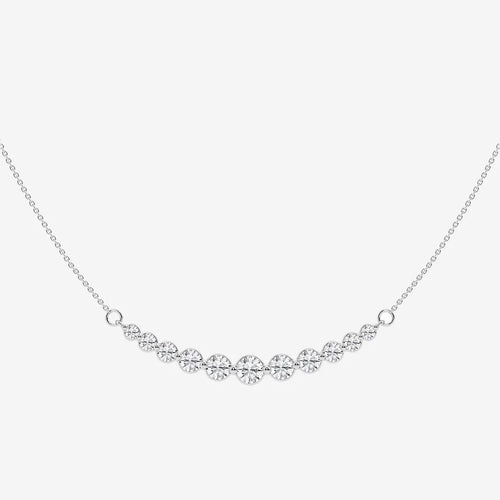 Round Lab Grown Diamond Curved Center Necklace