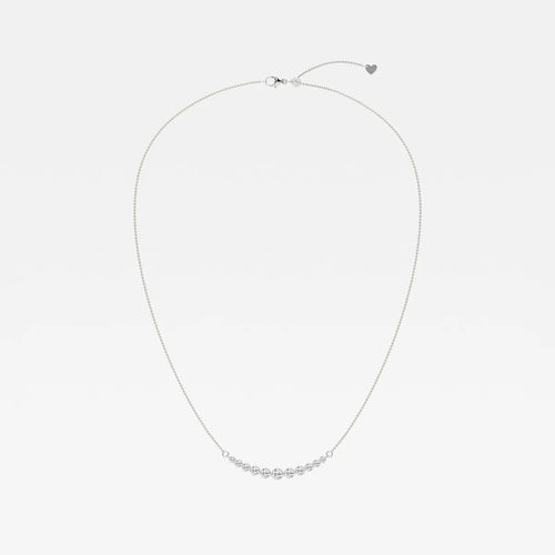 Round Lab Grown Diamond Curved Center Necklace