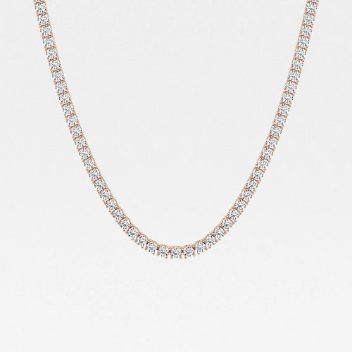 Round Lab Grown Diamond Four-Prong Tennis Necklace
