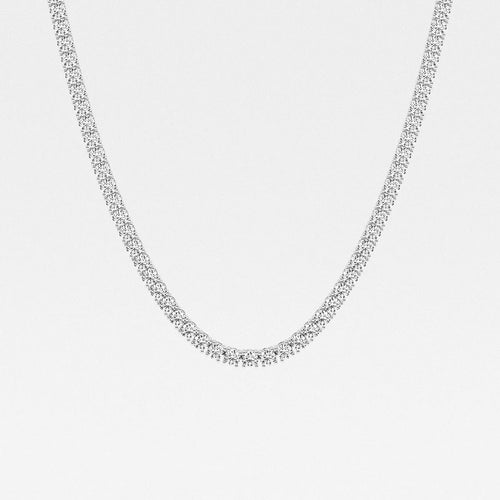 Round Lab Grown Diamond Four-Prong Tennis Necklace