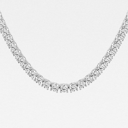 Round Lab Grown Diamond Four-Prong Tennis Necklace