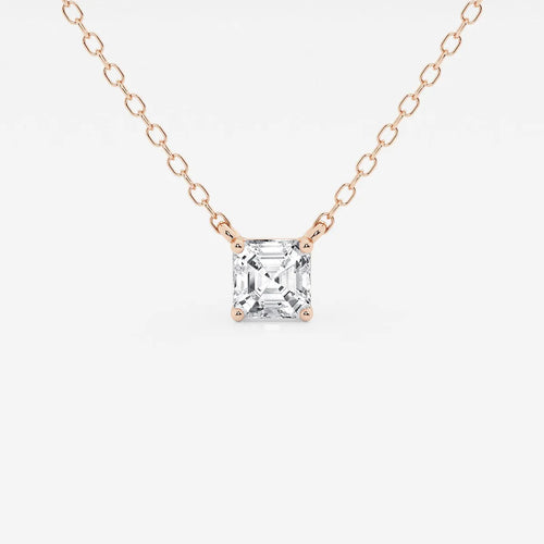 Asscher Lab Grown Diamond Solitaire Pendant