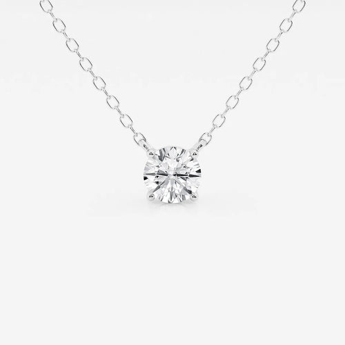 Round Lab Grown Diamond Solitaire Pendant