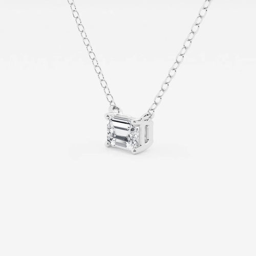 Emerald Lab Grown Diamond Solitaire Pendant