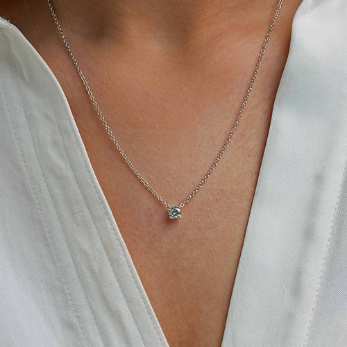 Round Lab Grown Diamond Solitaire Pendant