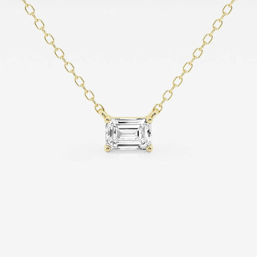 Emerald Lab Grown Diamond Solitaire Pendant