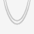 Round Lab Grown Diamond Double Row Tennis Necklace