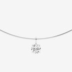 Round Lab Grown Diamond Solitaire Pendant with Omega Chain