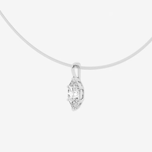 Marquise Lab Grown Diamond Solitaire Pendant with Omega Chain