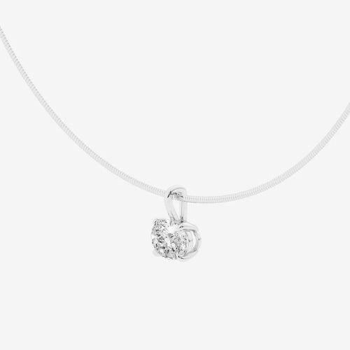 Oval Lab Grown Diamond Solitaire Pendant with Omega Chain