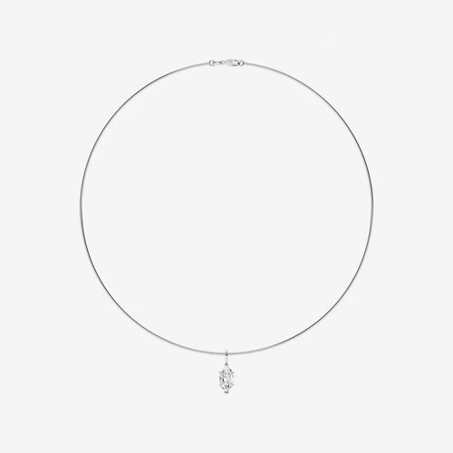 Marquise Lab Grown Diamond Solitaire Pendant with Omega Chain