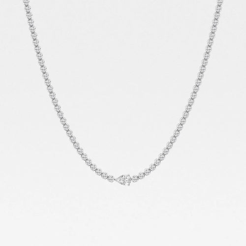 Pear Lab Grown Diamond Single Station Tennis Necklace