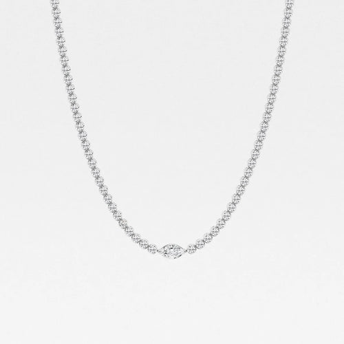 Marquise Lab Grown Diamond Single Station Tennis Necklace