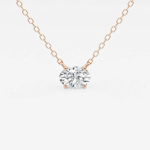 Oval Lab Grown Diamond Solitaire Pendant