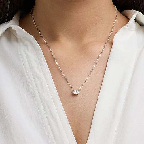 Oval Lab Grown Diamond Solitaire Pendant