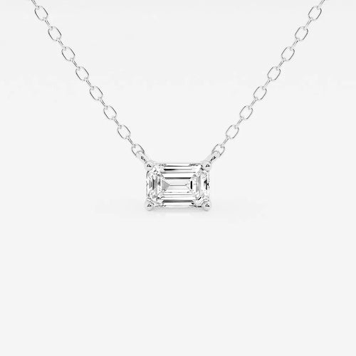 Emerald Lab Grown Diamond Solitaire Pendant