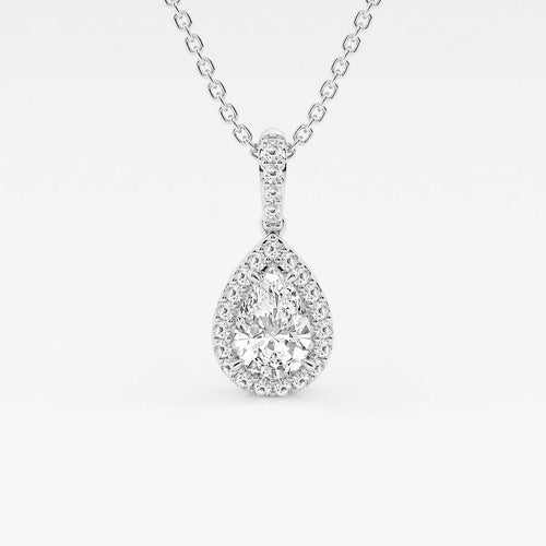 Pear Lab Grown Diamond Halo Pendant