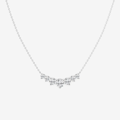 Round Lab Grown Diamond Seven Stone Demi Eternity Necklace