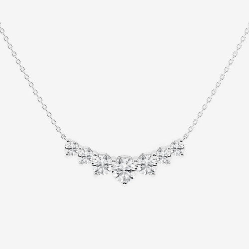 Round Lab Grown Diamond Seven Stone Demi Eternity Necklace