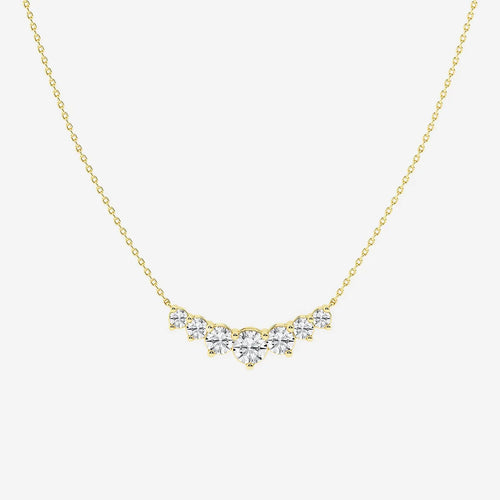 Round Lab Grown Diamond Seven Stone Demi Eternity Necklace