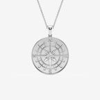 Round Lab Grown Diamond Compass Pendant