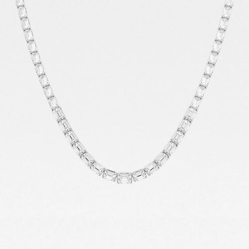 Emerald Lab Grown Diamond East West Tennis Necklace