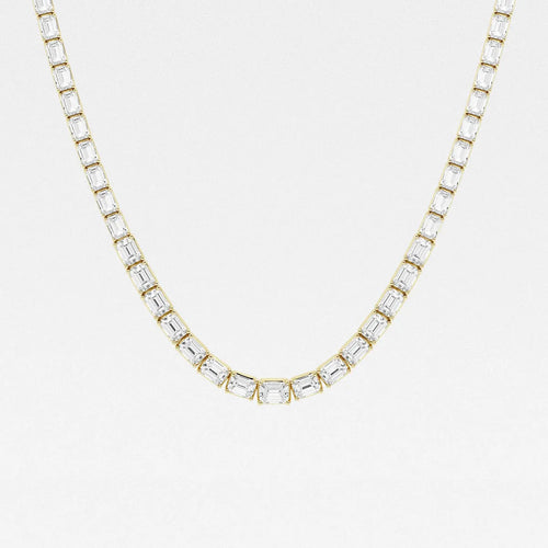 Emerald Lab Grown Diamond East West Tennis Necklace