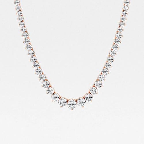 Round Lab Grown Diamond Graduated Riviera Necklace