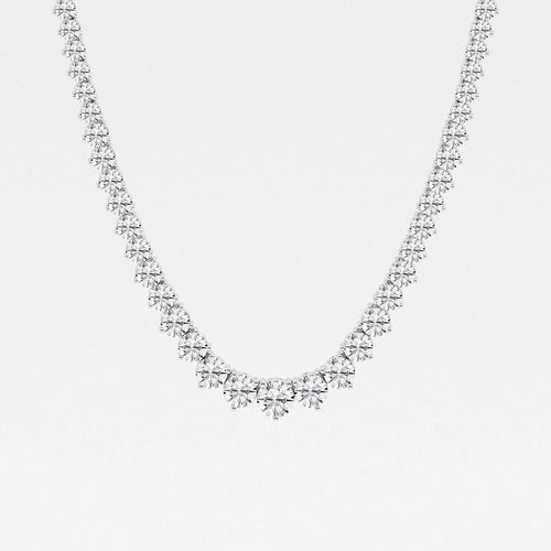 Round Lab Grown Diamond Graduated Riviera Necklace