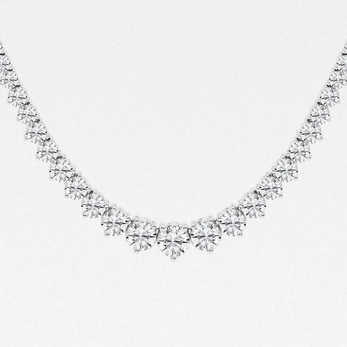 Round Lab Grown Diamond Graduated Riviera Necklace