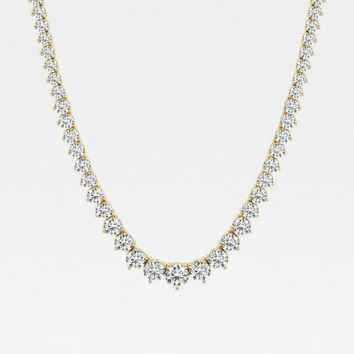 Round Lab Grown Diamond Graduated Riviera Necklace