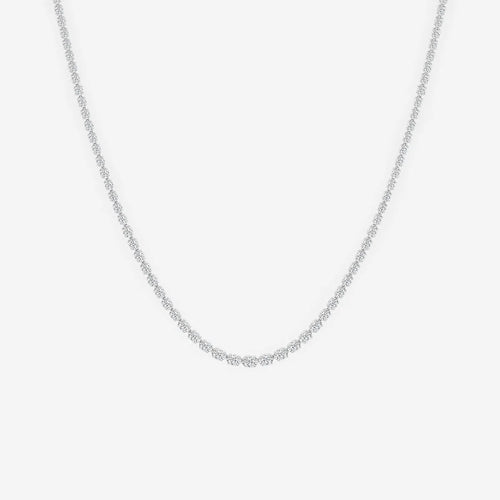 Oval Lab Grown Diamond East West Tennis Necklace