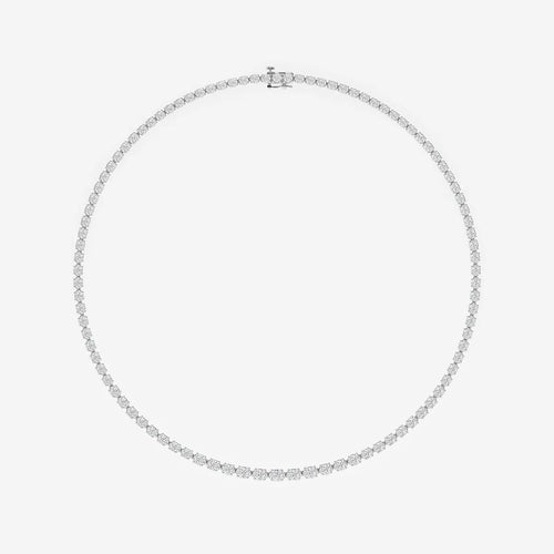 Oval Lab Grown Diamond East West Tennis Necklace