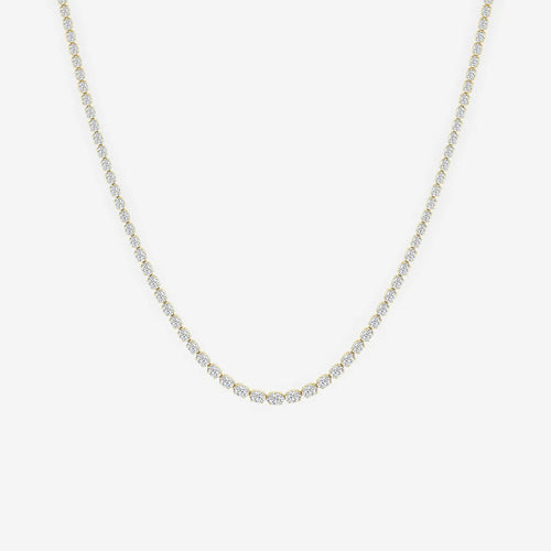 Oval Lab Grown Diamond East West Tennis Necklace